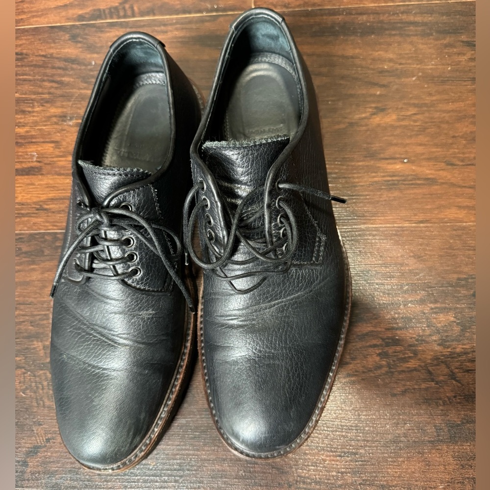 Aquatalia Men’s Leon Black Leather Lace Up Waterproof Shoes Size 9 - Picture 2 of 8